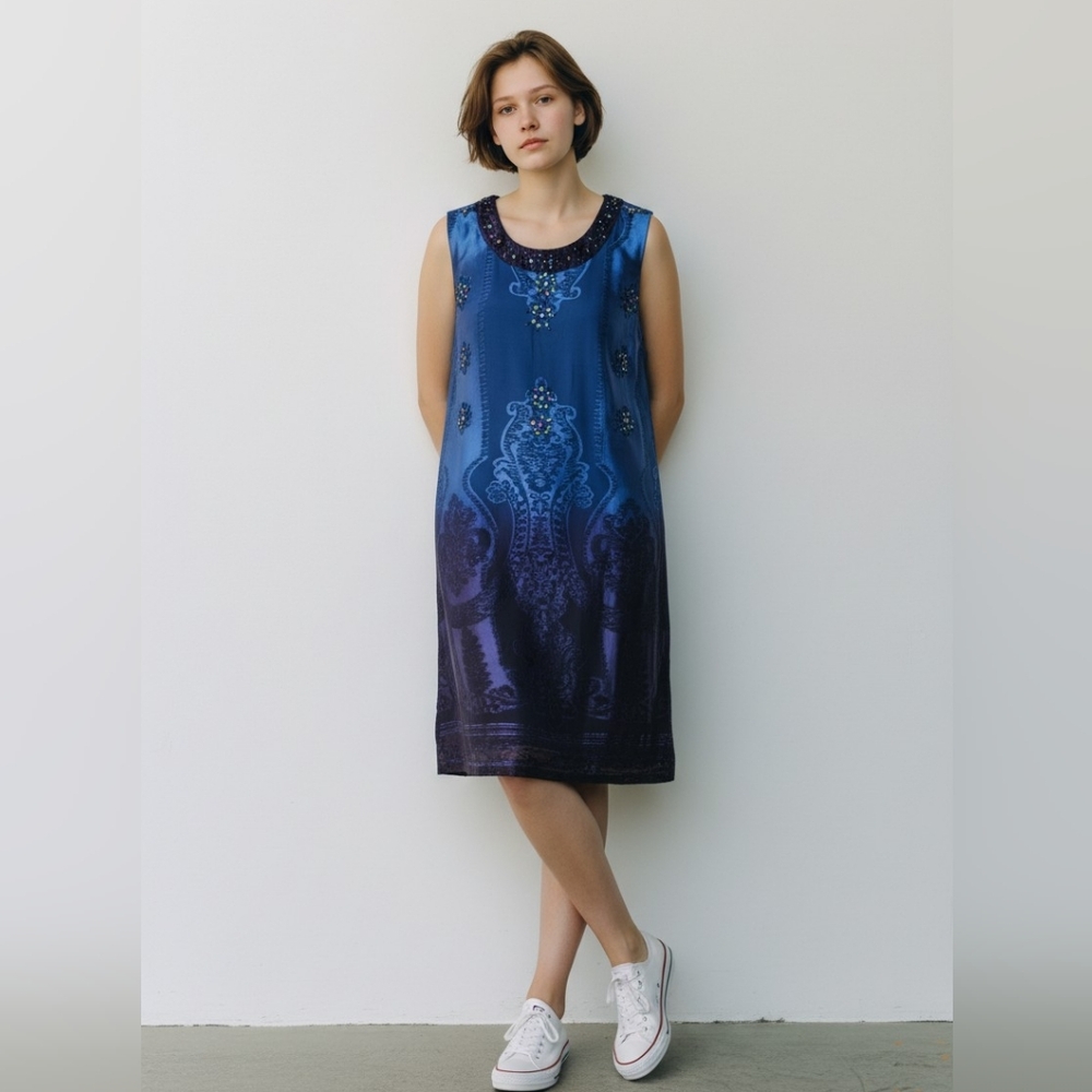 ECI Royal Blue Embellished Mini Dress - Picture 1 of 9